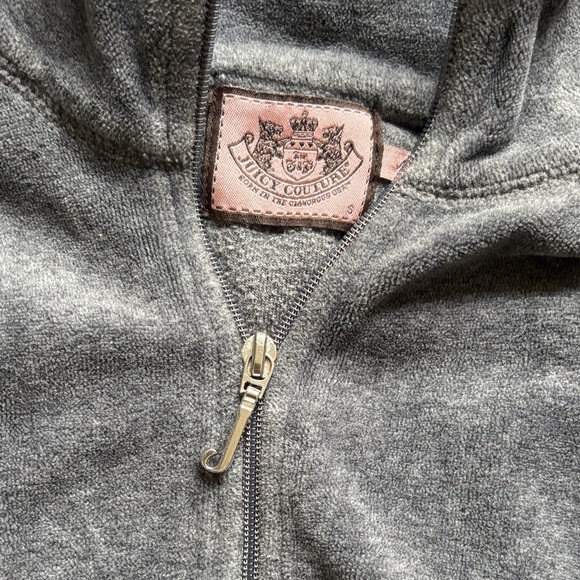 Juicy Couture Charcoal Velour Jacket Size S - Picture 5 of 5